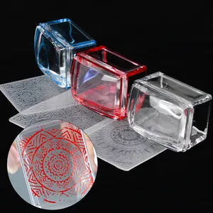 Hot Verkoop Rechthoek Diy Nail Stamper Clear Voor Afdrukken Afbeelding Stempelen Manicure Accessoires