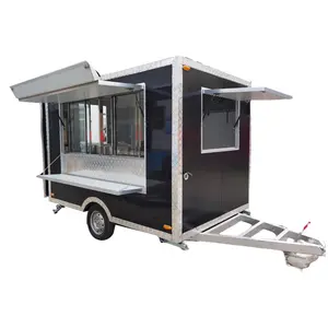 Caminhão de Crepe Food Trailer quadrado multifuncional com equipamento completo