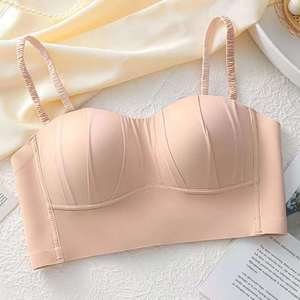 Nouveau Soutien-Gorge sans Bretelles Sans Couture pour <span class=keywords><strong>Femmes</strong></span>, Poitrine Menue, Rembourrage Pigeonnant, Anti-Affaissement, Sans Armature, Respirant - Product Image 6