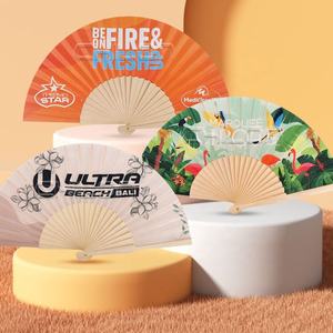 Regalo de promoción, impresión personalizada, ventilador de mano de madera reutilizable pintado para decoración del hogar - Product Image 5