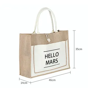 Пляжная сумка-тоут от производителя, оптовая продажа, холщовая Джутовая сумка для покупок на заказ