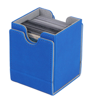Boîte de rangement personnalisable pour cartes de jeu de société Commander, en cuir moderne de qualité supérieure, compatible avec les cartes à manches.