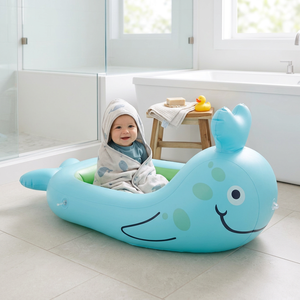 <span class=keywords><strong>Baignoire</strong></span> <span class=keywords><strong>gonflable</strong></span> portable en forme de <span class=keywords><strong>baleine</strong></span> bleue avec auvent pour enfants, idéale pour la piscine - Product Image 2
