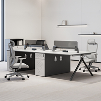 Ensemble de bureau et chaises minimalistes pour 4 et 6 personnes avec fonction de rangement au design moderne
