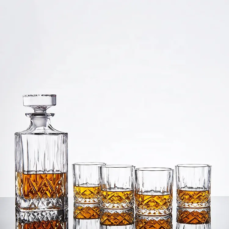 Crystal whiskey / Bourbon / XO / Vodka decanter set of 6