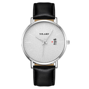 Reloj de Pulsera de Cuero para Hombre, Movimiento de Cuarzo, Manecillas Azules, Calendario, Reloj de Negocios - Product Image 5