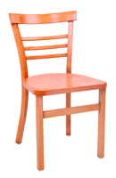 Vente en gros Chaises de salle à manger en bois massif avec sièges en cuir avec dossier en échelle pour les restaurants
