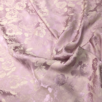 Nouveau Style Rouge Polyester Coton Jacquard Tissu Rose Fleur Tissu pour Printemps et Été Vintage Style Chemise Cheongsam Tissu