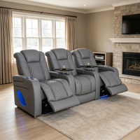 Fauteuil inclinable électrique de cinéma en cuir avec tablette intégrée pour home cinéma, mobilier de salon de luxe