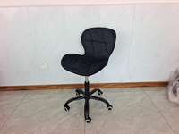 Chaise pivotante pour bureau à domicile, petite chaise de bureau rembourrée en velours gris
