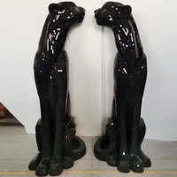 Statue de jardin en fibre de verre personnalisée à prix abordable, grande sculpture d'animal léopard en résine