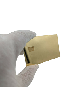 뜨거운 제품 칩 슬롯 및 마그네틱 스트라이프 기프트 카드 사용자 정의 브러시 골드 빈 금속 명함 <span class=keywords><strong>2025</strong></span> - Product Image 3