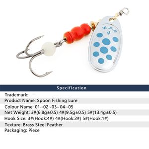 Señuelo de pesca con forma de cuchara giratoria, anzuelo metálico de cobre, anzuelo de pesca triple, de acero inoxidable, anzuelo de hundimiento rápido, color gris humo - Product Image 5