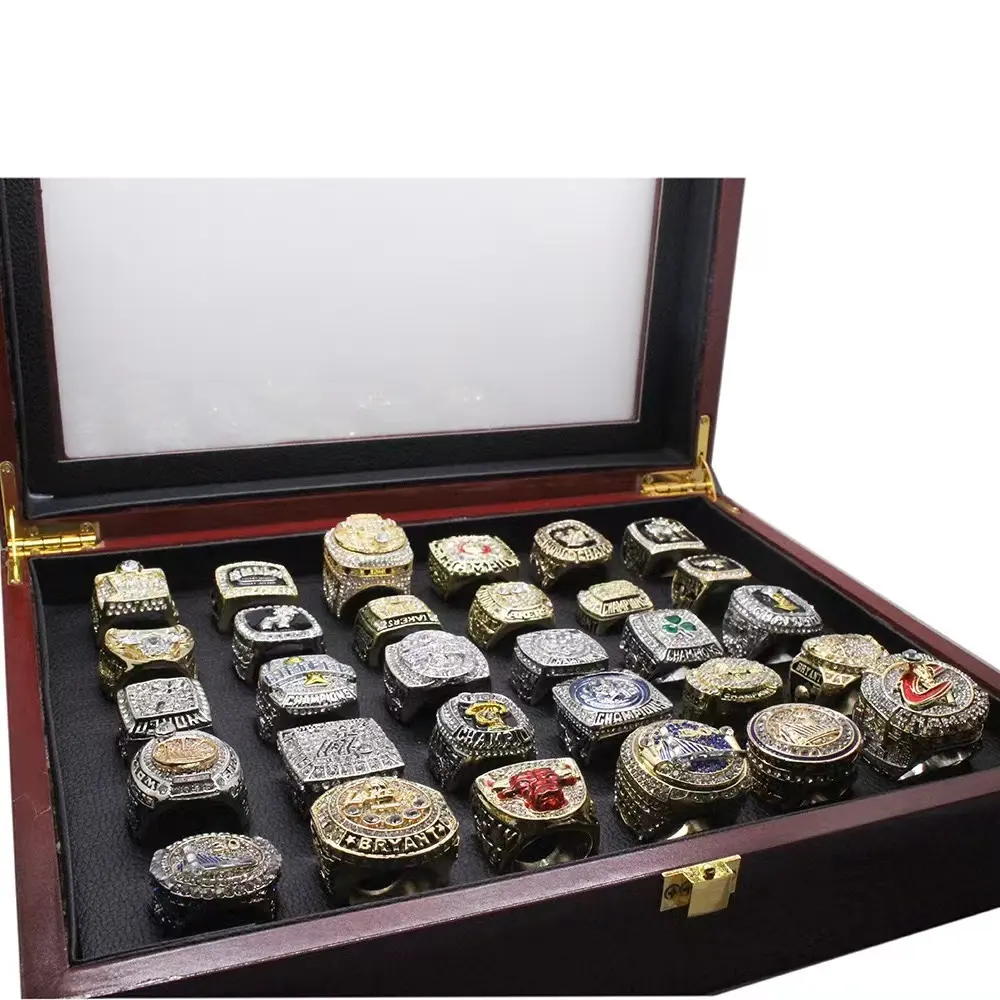 Basketball 1991-2020 Championship Rings Men Luxury 30 Piece Ring Complete Set With Wooden Box