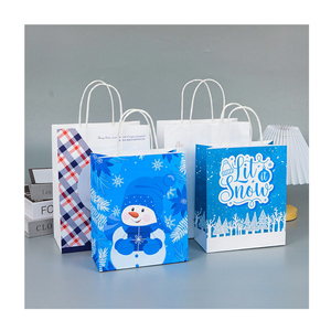 Rubans d'emballage à la main Sacs en papier cartonné Sacs d'artisanat en carton blanc estampage à chaud Cadeaux Shopping <span class=keywords><strong>Sac</strong></span> Natural <span class=keywords><strong>Craft</strong></span> - Product Image 6