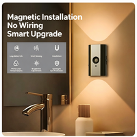 Lampu Malam Sensor Gerak LED Isi Ulang Magnetis, Baterai Kapasitas Besar, Lampu Kamar Tidur Koridor Rumah dengan Daya Tahan Ultra Lama