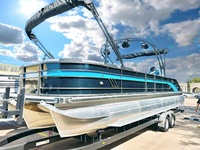 Bateau ponton de luxe en aluminium soudé de 7,5 m (25 pieds) avec canapé, idéal pour les fêtes en famille, moteur hors-bord de 150 CV, vitesse de 40-50 km/h, télécommande
