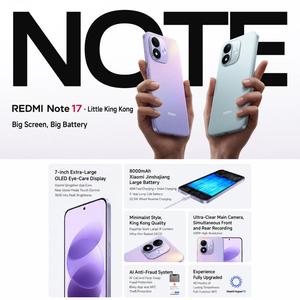 Nuovo <span class=keywords><strong>Xiaomi</strong></span> <span class=keywords><strong>REDMI</strong></span> <span class=keywords><strong>Note</strong></span> 17 5G 6GB+128GB, Schermo 7 Pollici, <span class=keywords><strong>Xiaomi</strong></span> HyperOS <span class=keywords><strong>3</strong></span>, Octa Core, 50MP, NFC, 8000mAh, Smartphone 5G - Product Image 2