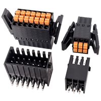Terminal Plug Perempuan Kompak Dua Baris Pitch 2.54mm dengan Sambungan Tekan Tanpa Alat dan Pengunci Bersayap