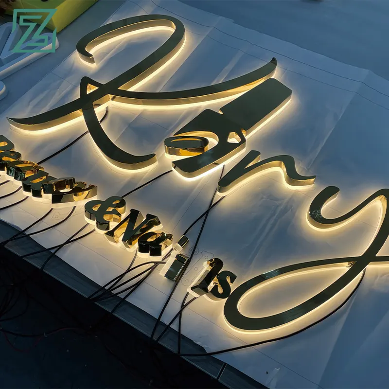 Hair Salon Led Sign light up signs metal logo Sign For Beauty Salon Wall Channel Letter