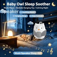 Caja de Música Colgante con Forma de Animal para Cama, Ayudante para Dormir Bebés, Máquina Portátil de Ruido Blanco para Guardería y Altavoz Nocturno de Cabecera