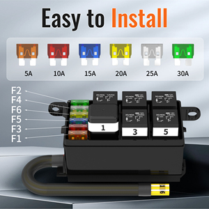 12V cầu chì và chuyển tiếp hộp 6 cách tự động cầu chì hộp tự động cầu chì hộp 6 <span class=keywords><strong>Relay</strong></span> chủ 6pcs 4Pin 12V 40A Rơ Le có dây điều hòa cho xe tải xe - Product Image 3