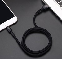 Câble USB 2.0 Type-C de 1 m de haute qualité à charge rapide, en alliage d'aluminium souple et tressé en nylon, pour téléphone portable, marque ODM