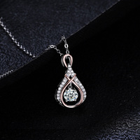 Collier de luxe pour femme XMZ154, en argent sterling 925, avec pendentif diamant moissanite 1 carat, collier dansant, cadeaux d'anniversaire