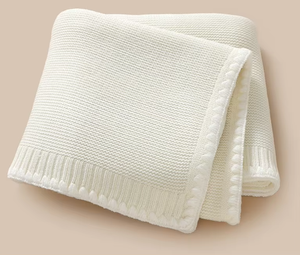 Manta de Bebé Recién Nacido 100% Algodón OEKO Tex, Tejida con Borde de Ganchillo, Suave y Cómoda, Cubierta Tejida para Niños - Product Image 4