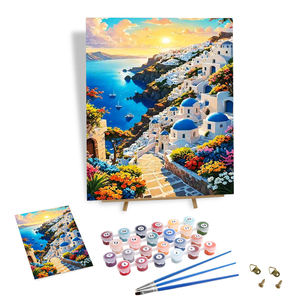 Kit <span class=keywords><strong>de</strong></span> Pintura por Números <span class=keywords><strong>de</strong></span> Paisaje Campestre <span class=keywords><strong>de</strong></span> Santorini para Adultos, Lienzo y Pinturas <span class=keywords><strong>de</strong></span> Alta Calidad, Regalo y Decoración para el Hogar - Product Image 1