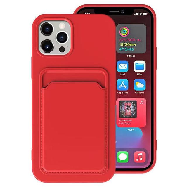 Wallet Slim Case Protective Soft TPU Shockproof Cover With Card Holder for iPhone 12 13 Pro Max