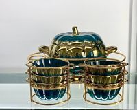 Vaisselle en Céramique : Soupières et Bols de Luxe, Ensemble Soupière en Porcelaine avec Support