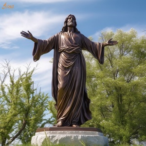 Personalizada al por mayor grande al aire libre Pop Jesús <span class=keywords><strong>Alter</strong></span> Cristo estatuas estatuilla con jardín decorar mano abierta Metal bronce Jesús estatua - Product Image 2