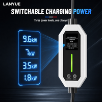 Station de recharge pour véhicules électriques LANYUE, puissance réglable, maison intelligente, connecteur SAE J1772, 1,8 kW, 9,6 kW, montage mural/sur pied, résistant aux intempéries IP55/IP65