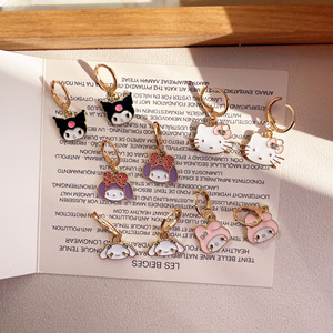 Aretes con Personajes de Dibujos Animados, Chapados en Oro, con Detalles de Cristal y Diamantes de Imitación, Set de Joyería para Mujer - Product Image 6