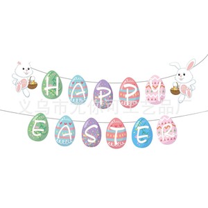 Easter Letter Banners Egg Shape Paper Personalized Indoor Decor Happy Easter Party Supplies - Product Image 4