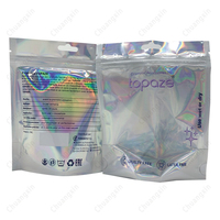 Logo personnalisé ECO holographique MINI stockage thermoscellé clair Mylar argent Laser emballage alimentaire fermeture à glissière sacs avec trou de suspension