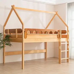 Produk laris tempat tidur pohon rumah kayu anak dengan tangga furnitur kamar tidur tempat tidur bayi kayu