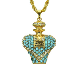 สร้อยคอจี้ขวดน้ำหอมดีไซน์โดดเด่นขายดีปี 2026 สร้อยคอฮิปฮอปแบบปรับแต่งได้สำหรับทุกเพศ เครื่องประดับแฟชั่นขายส่ง - Product Image 5