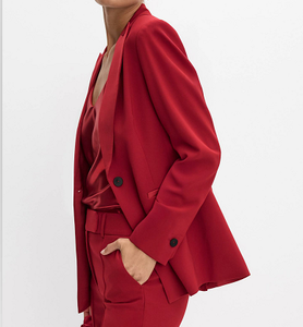 Blazer noir cintré pour femme à un bouton – Veste ajustée à revers crantés pour le bureau et les occasions formelles - Product Image 2