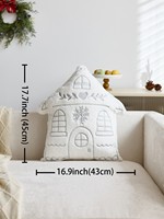 Housse de coussin en fausse fourrure pour Noël, broderie flocon de neige, coussin en peluche doux, décoration intérieure pour canapé et lit de Noël