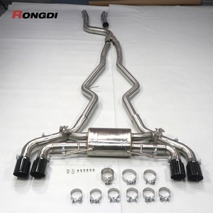 304 Stainless Steel High-Performance Valvetronic Cat-back Exhaust for Bmw M240I G42 3.0T B58 with Glossy Black Tips - Product Image 2