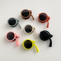Nouvelles Lunettes de Soleil Enfants Luxe Silencieux 2026, Monture Ronde en PC, Verres TAC UV400 Pliables, Couleurs Morandi Anti-UV, Logo Personnalisé, Fabrication OEM
