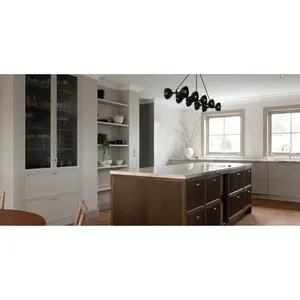 Vermont Customized Color American Classic Narrow Frame Shaker Design Wood Grain Kitchen Cabinet