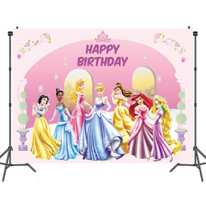 Conte de fées château <span class=keywords><strong>princesse</strong></span> fond toile de fond fille joyeux anniversaire fête décorations princesses toile de fond - Product Image 4