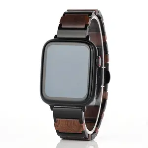 Holzband für Apple Watch Edelstahl armband für iWatch 8/7/6/5/4/3/2/1/se