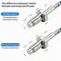 Sonde de température M6 à vis métrique K/E/PT100, capteur de température en acier inoxydable à insertion filetée, fil de détection de température métallique