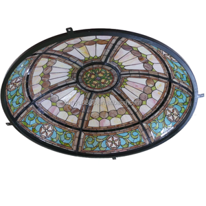 Dôme en verre massif personnalisé, style Tiffany, hôtel de luxe européen, haute transmission lumineuse, plafond en verre teinté, toit décoratif - Product Image 1