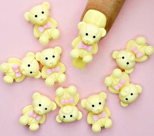 Adornos coloridos para decoración de <span class=keywords><strong>uñas</strong></span> en <span class=keywords><strong>3d</strong></span>, oso de resina <span class=keywords><strong>con</strong></span> pajarita, Kawaii - Product Image 4