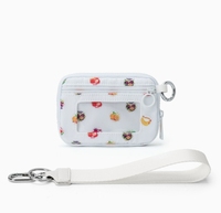 Dompet Kartu Kredit Motif Kotak-kotak dengan Logo Kustom, Dompet Koin, Dompet Tangan Nilon Portabel, Tas Kecil Wanita